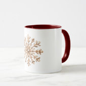 Cream Schneeflocken Weihnachten  Tasse (VorderseiteRechts)