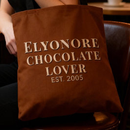 Cream-Schriftname etablierter Schokoladenliebhaber Tasche