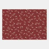 Cream Script Hearts on Burgundy– Valentine pattern Geschenkpapier Set (Vorderseite 3)