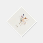 Cream Script Herbst-Blumen-Shower-Cocktail Serviette (Ecke)