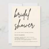 Cream Script Modern Bridal Shower Invitation Einladung (Vorderseite)