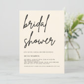Cream Script Modern Bridal Shower Invitation Einladung (Stehend Vorderseite)