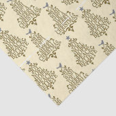 Cream Script Tree Muster festlich Seidenpapier (Detail)