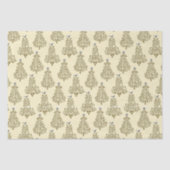 Cream Script Tree Muster festlich Seidenpapier (Vorderseite)