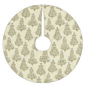 Cream Scripting Tree Pattern Urlaub Polyester Weihnachtsbaumdecke (Vorderseite)