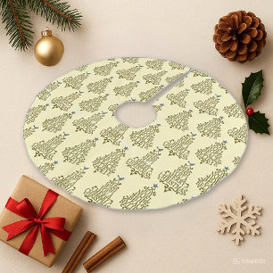 Cream Scripting Tree Pattern Urlaub Polyester Weihnachtsbaumdecke
