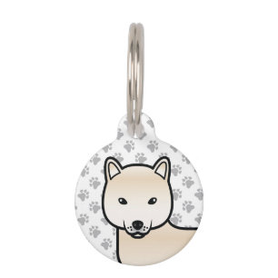 Cream Shiba Inu Niedliche Cartoon Dog & Pet's Info Haustiermarke