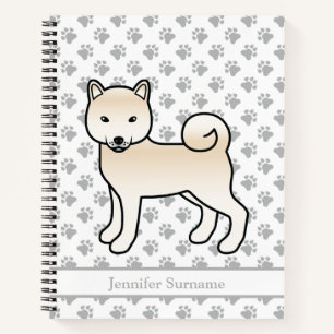 Cream Shiba Inu Niedlicher Cartoon Dog & Benutzerd Notizblock
