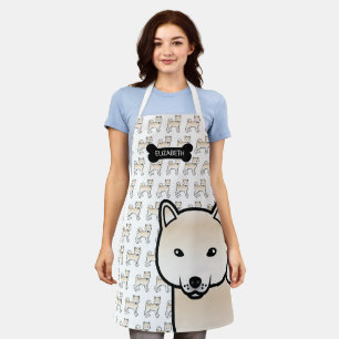 Cream Shiba Inu Süßer Cartoon-Hund & Name Schürze