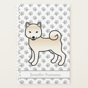 Cream Shiba Inu Süßer Hund Und Pfoten & Text Planer