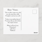 Cream Silk & Heart Gems Bridesmaid Postkarte (Rückseite)