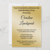 Cream Silk Theater Vorhang Geburtstag Einladung (Rückseite)