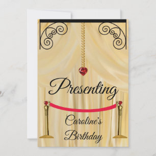 Cream Silk Theater Vorhang Geburtstag Einladung