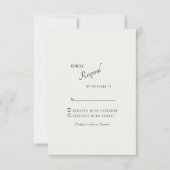 Cream Simple Modern Wedding RSVP (Vorderseite)