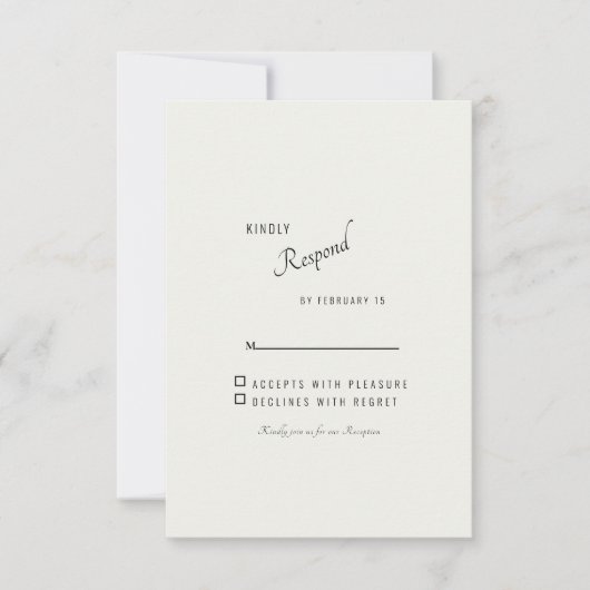 Cream Simple Modern Wedding RSVP (Vorderseite)