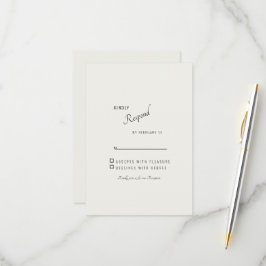 Cream Simple Modern Wedding RSVP