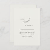 Cream Simple Modern Wedding RSVP (Vorne/Hinten)