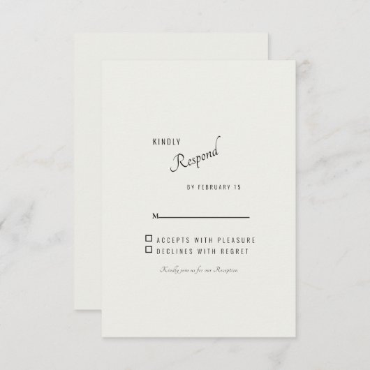 Cream Simple Modern Wedding RSVP (Vorne/Hinten)