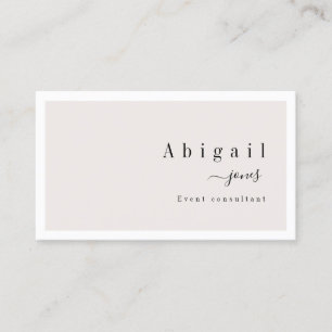 Cream Simple Script Modern Luxus Beruflich Visitenkarte