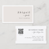Cream Simple Script Moderner Luxus Beruflich Visitenkarte (Vorne/Hinten)