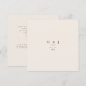 Cream Sleek & Simple Modern Square Wedding Einladung (Vorne/Hinten)