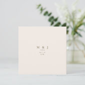 Cream Sleek & Simple Modern Square Wedding Einladung (Stehend Vorderseite)