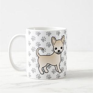 Cream Smooth Coat Chihuahua Cartoon Dog & Paws Kaffeetasse