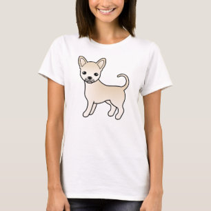 Cream Smooth Coat Chihuahua Niedlicher Cartoon Dog T-Shirt