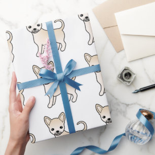 Cream Smooth Coat Chihuahua Süßer Hund Muster Geschenkpapier