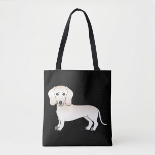 Cream Smooth Coat Dachshund Cartoon Hund - Schwarz Tasche