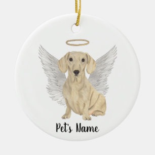 Cream Smooth Dachshund Sympathie Gedenken  Keramik Ornament