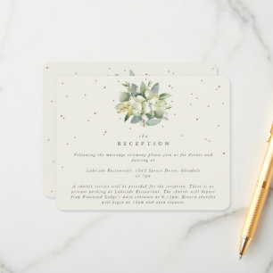 Cream Snowberry+Eucalyptus Bouquet Empfang Begleitkarte