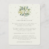 Cream Snowberry+Eucalyptus Bouquet Wedding Info Begleitkarte (Vorderseite)