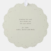 Cream Snowberry+Eucalyptus Christmas Wreath Photo Ornament Karte (Rückseite)