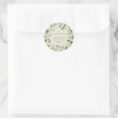 Cream Snowberry+Eucalyptus Holiday Wreath Adresse Runder Aufkleber (Tasche)