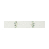 Cream Snowberry+Eucalyptus Wedding Portrait Einladungsbanderole (Flach)