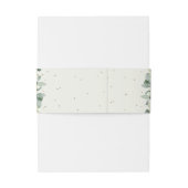 Cream Snowberry+Eucalyptus Wedding Portrait Einladungsbanderole (Rückseitenbeispiel)