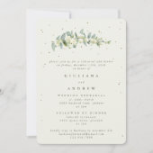 Cream Snowberry+Eucalyptus Wedding Probe Einladung (Vorderseite)