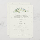 Cream Snowberry+Eucalyptus Wedding Probe Einladung (Vorne/Hinten)
