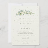 Cream Snowberry+Eucalyptus Wedding Probe Einladung (Vorderseite)