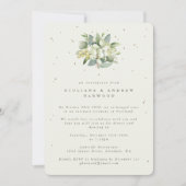 Cream Snowberry+Eucalyptus Wedding Reception Foto Einladung (Vorderseite)