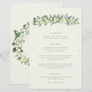 Cream Snowberry + Eukalyptus 3 Course Wedding Menu