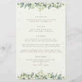 Cream Snowberry + Eukalyptus 4 Course Wedding Menu (Vorderseite)