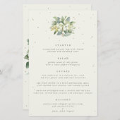 Cream Snowberry + Eukalyptus 4 Course Wedding Menu (Vorne/Hinten)