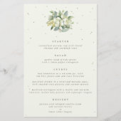 Cream Snowberry + Eukalyptus 4 Course Wedding Menu (Vorderseite)