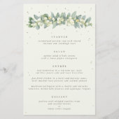 Cream Snowberry + Eukalyptus 4 Course Wedding Menu (Vorderseite)