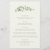 Cream Snowberry + Eukalyptus 4 Course Wedding Menu (Vorderseite)