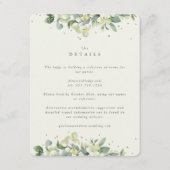 Cream Snowberry+Eukalyptus Ewedding Details Begleitkarte (Vorderseite)