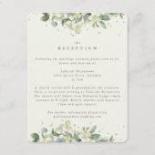 Cream Snowberry+Eukalyptus Ewedding Empfang Begleitkarte (Vorderseite)