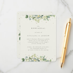 Cream Snowberry+Eukalyptus Ewedding Probe Begleitkarte